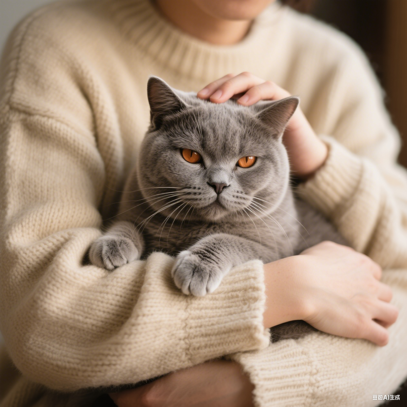 英国短毛猫的图片，采用写实宠物摄影风格