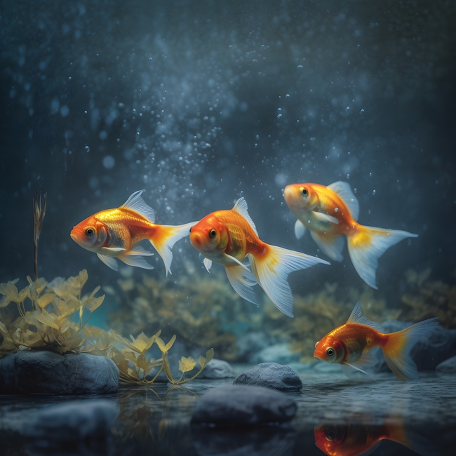 水族馆金鱼鱼群摄影图片