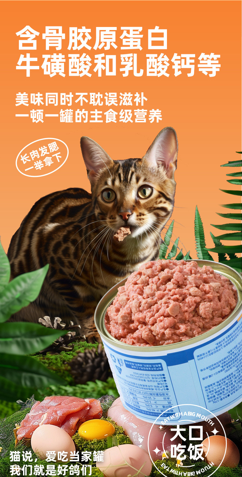冒险与它兔肉乳鸽生骨肉主食猫罐头170g（不包邮）