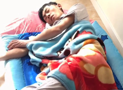 狗狗四兄弟躺在床上睡,回过头看男主角在沙发上睡,谁影响力高很显著了