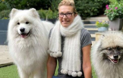 英国女子用狗毛制作1.5米长围巾,想自己必须拥有一条