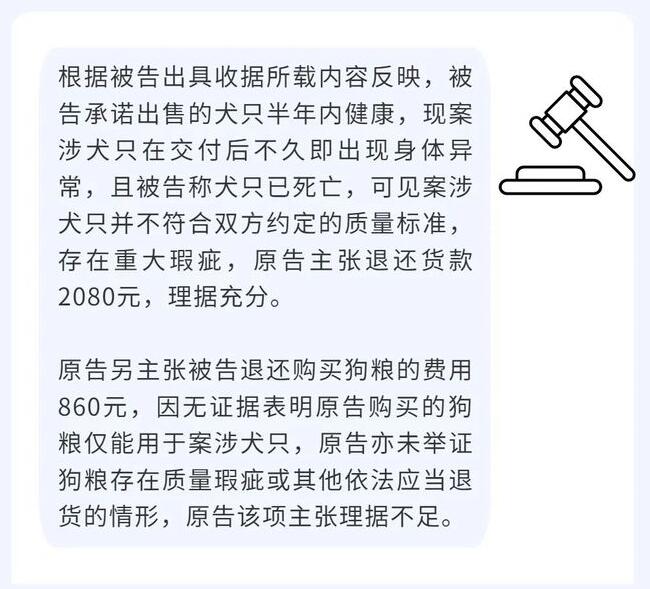 购买的宠物狗只存活了四天，商家却拒绝退款……