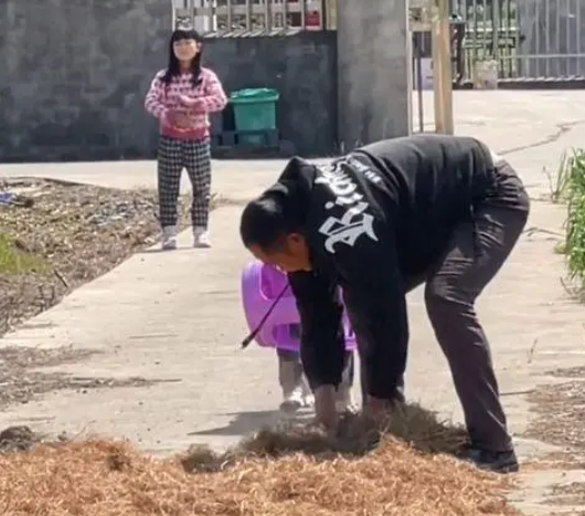主人在门口干农活时,狗狗的举动让人感动:真没白养你啊