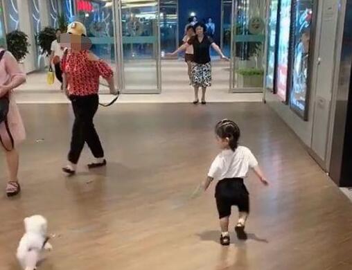 小女孩牵着狗狗接外婆,结果外婆抱起了狗子,女孩:它是亲生的!