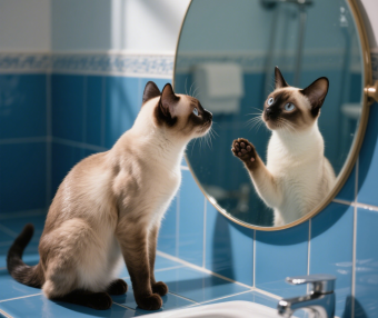 暹罗猫的图片，采用写实宠物摄影风格