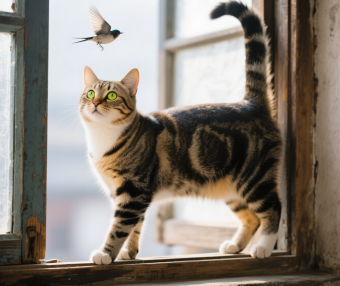 狸花猫的图片，采用写实宠物摄影风格