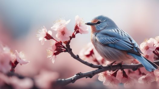 春天鸟语花香摄影图片