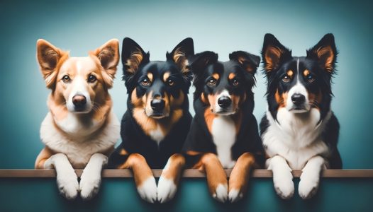 排排站着的可爱萌狗狗图片