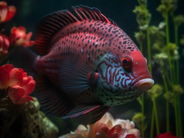 水族馆花角慈鲷鱼图片