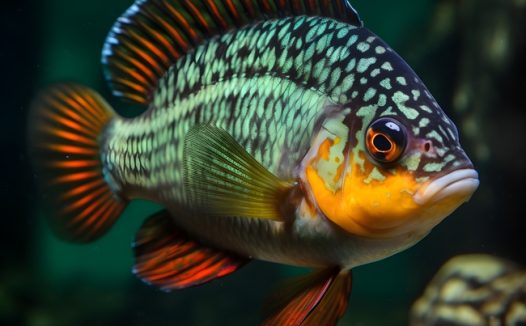 水族馆绿色慈鲷鱼图片