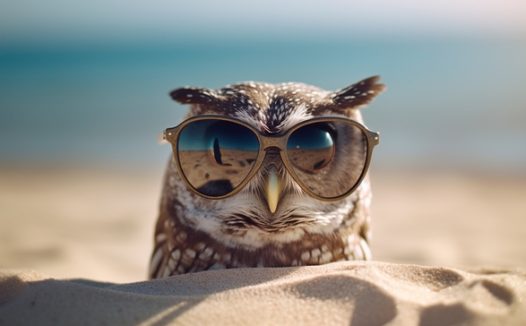 海滩猫头鹰图片
