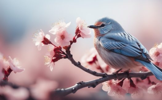 春天鸟语花香摄影图片