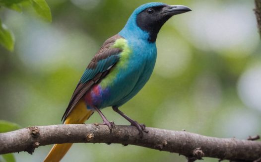 站在树枝上的野生食蜂鸟图片