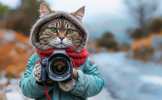 可爱喵星人手持照相机图片