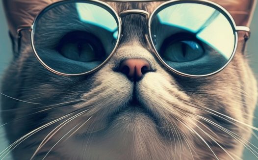 戴着墨镜的可爱喵星人图片