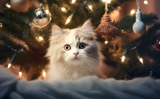 圣诞节可爱波斯猫写真摄影图片