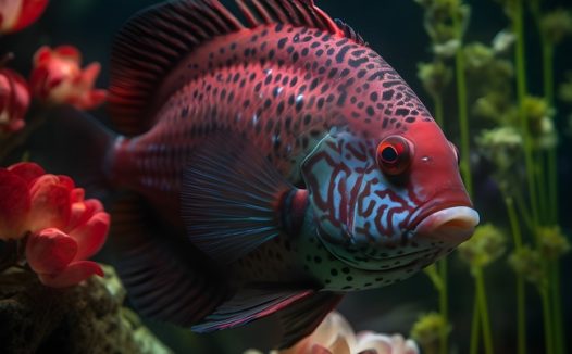 水族馆花角慈鲷鱼图片