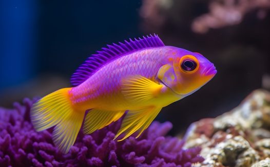 水族馆紫色观赏鱼摄影图片