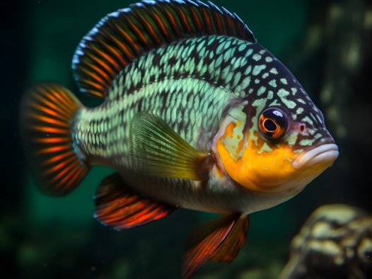 水族馆绿色慈鲷鱼图片