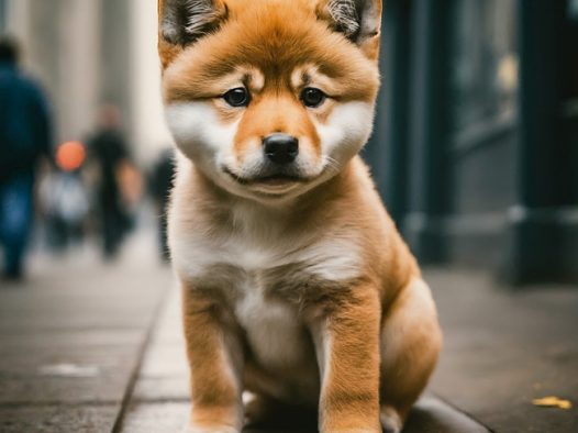 街头可爱日本柴犬摄影图片