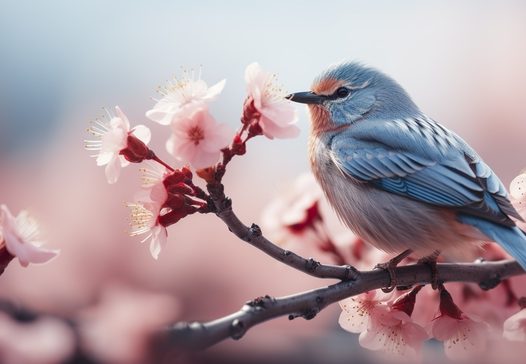 春天鸟语花香摄影图片