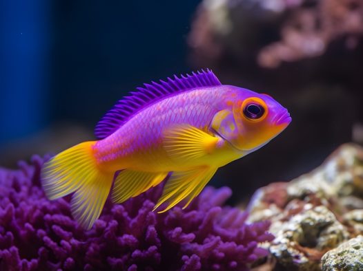 水族馆紫色观赏鱼摄影图片